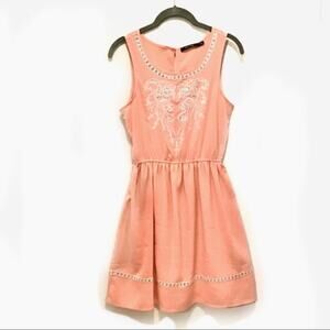 Doe & Rae Embroidered Fit & Flare Dress sz S